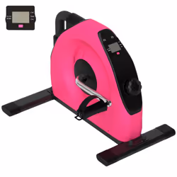 SPORTNOW Mini Exercise Bike, Under Desk Bike for Legs, Arms Workout, Pink
