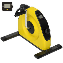 SPORTNOW Mini Exercise Bike, Under Desk Bike for Legs, Arms Workout, Yellow
