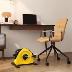 SPORTNOW Mini Exercise Bike, Under Desk Bike for Legs, Arms Workout, Yellow