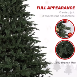 HOMCOM 6ft Prelit Artificial Christmas Tree w/ Lights for Party Decoration