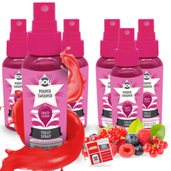 6pk SOL Pooper Swooper Toilet Spray 60ml | Fruity Flush Fragrance Odour Masking Toilet Air Fresheners | Poop Spray Cleaning Products