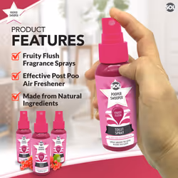 6pk SOL Pooper Swooper Toilet Spray 60ml | Fruity Flush Fragrance Odour Masking Toilet Air Fresheners | Poop Spray Cleaning Products