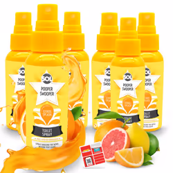 6pk SOL Pooper Swooper Toilet Spray 60ml | Citrus Splash Fragrance Odour Masking Toilet Air Fresheners | Poop Spray Cleaning  ...