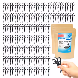 160pk Charcoal Tooth Floss Sticks, Biodegradable Floss Picks, Floss Harps, Dental Floss Sticks, Floss Picks Biodegradable Too ...