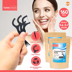 160pk Charcoal Tooth Floss Sticks, Biodegradable Floss Picks, Floss Harps, Dental Floss Sticks, Floss Picks Biodegradable Tooth Floss Picks, Dental