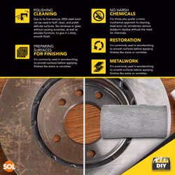 ) 1-10M Steel Wire Wool Roll Grade 0000 - 2M (2 x 1M