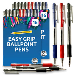 16-32 Blue Red Black Retractable Ballpoint Pens - 32 pens