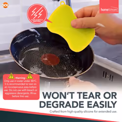 4pk Silicone Dish Washing Up Sponge, Dish Sponge Non- Scratch for Kitchen, Reusable Kitchen Sponges for Cleaning Pots & Pans, Multicolour Washing Up