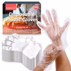 ) Disposable Plastic Gloves Polythene Food Prep - 4 x 300pk (1200pk