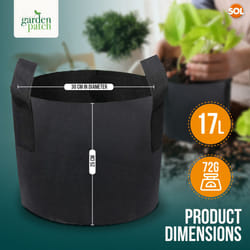2pk 17L Fabric Grow Bags Ideal for Potato & Vegetable Planters