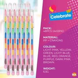 48pk Swap Point Crayon Rainbow Pencils | Twistable Crayons, Mini Colouring Pencils for Party Bags, Crayons Party Bag Fillers, Mini Crayons for Party