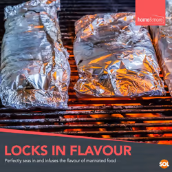 8pk Tin Foil Roll 64M Aluminium Kitchen Foil Roll 8M x 29cm Non-Stick Aluminium Foil for Wrapping, Grilling & BBQ Tinfoil Roll Dispenser & Cutter