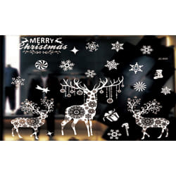Large PVC Christmas Window Sticker - Silver Reindeer