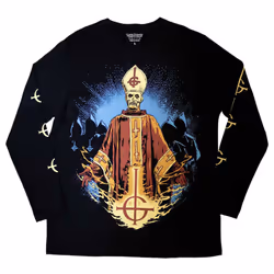Ghost Papa And Radiant Ghouls Long Sleeve T Shirt - XL, Black
