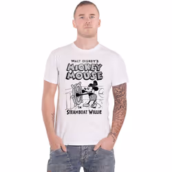 Mickey Mouse Steamboat Willie T Shirt - S, White