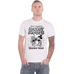 Mickey Mouse Steamboat Willie T Shirt - M, White