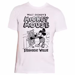 Mickey Mouse Steamboat Willie T Shirt - M, White