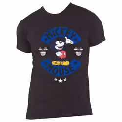 Mickey Mouse And Stars T Shirt - L, Black
