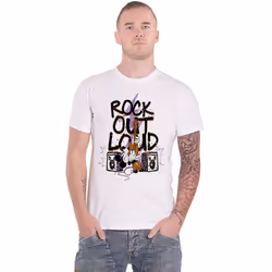 Mickey Mouse Rock Out Loud T Shirt - S, White