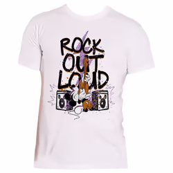 Mickey Mouse Rock Out Loud T Shirt - S, White
