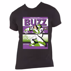 Toy Story Buzz Japanese Logo T Shirt - S, Black