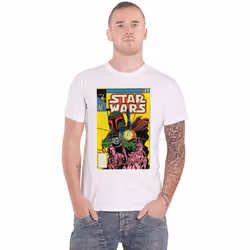 Star Wars Boba Fett Comic Cover T Shirt - S, White