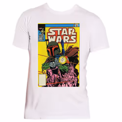 Star Wars Boba Fett Comic Cover T Shirt - XL, White