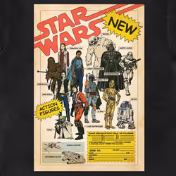 Star Wars Action Figures T Shirt - L, Black
