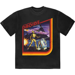 Star Wars Droids Retro Logo T Shirt - XXL, Black
