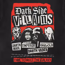 Star Wars Dark Side Villains T Shirt - XXL, Black