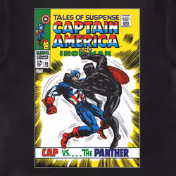 The Panther Comic Cover T Shirt - XXL, Black