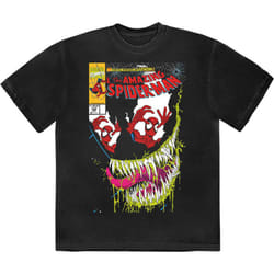Spiderman V Is For Venom Comic Cover T Shirt - M, Black