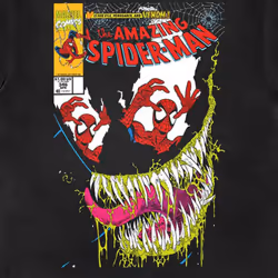 Spiderman V Is For Venom Comic Cover T Shirt - L, Black