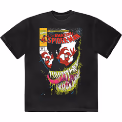 Spiderman V Is For Venom Comic Cover T Shirt - XXL, Black