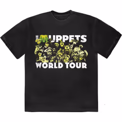 The Muppets World Tour T Shirt - XL, Black