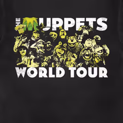 The Muppets World Tour T Shirt - XL, Black