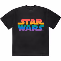 Star Wars Rainbow Logo T Shirt - M, Black