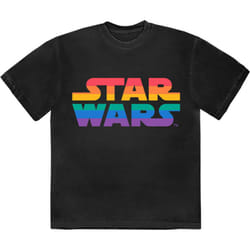 Star Wars Rainbow Logo T Shirt - M, Black
