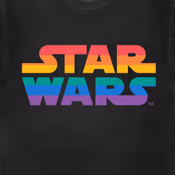Star Wars Rainbow Logo T Shirt - XL, Black