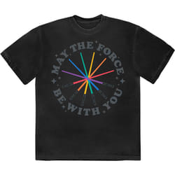 Star Wars Rainbow Sabers T Shirt - M, Black