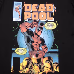 Deadpool Bubble Text Logo T Shirt - M, Black