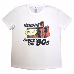 Deadpool Nerdin Since The 90s T Shirt - M, White