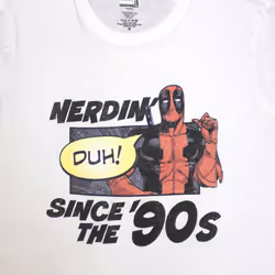 Deadpool Nerdin Since The 90s T Shirt - M, White