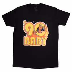 Deadpool 90s Baby Retro Logo T Shirt - L, Black