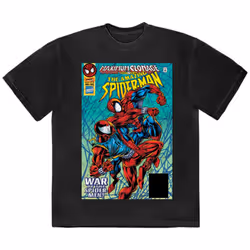 War Of The Spider Men Comic Cover T Shirt - L, Black