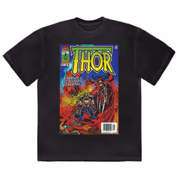 Thor Living Legend Comic Cover T Shirt - M, Black