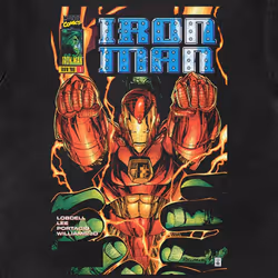 Iron Man Fist Comic Cover T Shirt - M, Black