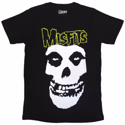 Misfits Skull And Band Logo T Shirt - M, Black
