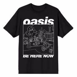 Oasis Be Here Now Line Drawing T Shirt - S, Black