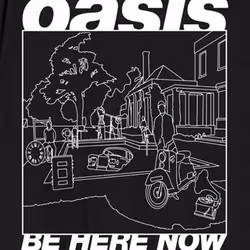 Oasis Be Here Now Line Drawing T Shirt - XXL, Black
